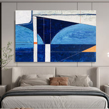 Load image into Gallery viewer, Geometric Blue - Toned Abstract Painting on Canvas DKH540