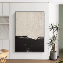Load image into Gallery viewer, “Black & White Textured Minimalism” - Modern Abstract Art on Canvas DKH1503