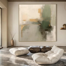 Load image into Gallery viewer, Earth - Tone Geometric Abstract Canvas Painting, Ideal for Mid - Century Modern Dining Room & Art - Filled Library LargeART1288