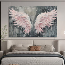 Load image into Gallery viewer, Pink Wings of Hope Hand-Painted Abstract Acrylic Art for Teen’s Room Inspiration LargeART1618