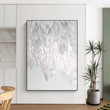 Load image into Gallery viewer, Silver Angel Wings Abstract Art, Perfect for Serene Bedroom & Spiritual Meditation Room LargeART2019
