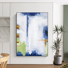 Load image into Gallery viewer, Blue & Green Abstract with Details - Ideal for Nature - Inspired Home Office & Modern Lounge LargeART2391