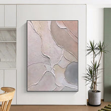 Load image into Gallery viewer, Large - Scale Soft Pastel Textured Abstract Acrylic Art for Nursery & Feminine Bedroom LargeART0408