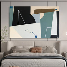 Load image into Gallery viewer, Hand - painted Large - scale Geometric Shapes in Neutral Tones Acrylic Art for Modern Living Rooms LargeART1805