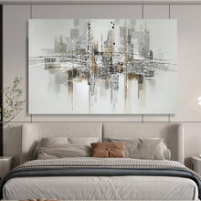 Load image into Gallery viewer, Hand - painted Monochrome Cityscape Sketch Acrylic Art for Sleek Office Lobby Displays LargeART1690
