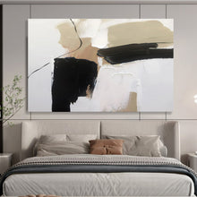 Load image into Gallery viewer, Abstract Painting with Black, White, and Beige for Industrial Loft & Monochrome Gallery DKH313