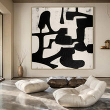 Load image into Gallery viewer, Black and White Abstract Shapes Acrylic Art, Suited for Gallery Wall & Study LargeART1036