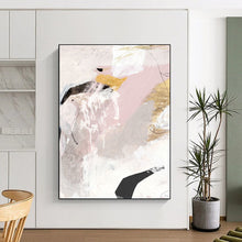 Load image into Gallery viewer, Pink - Gold Urban Elegance – Pinks, Grays, Golds, Blacks in Abstraction DTP188