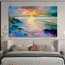 Load image into Gallery viewer, Color - Drenched Beach Sunset Abstract Painting for Coastal Home & Vacation Rental DKH213