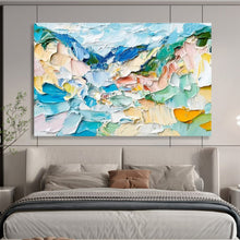 Load image into Gallery viewer, Impasto “Pastel Peaks” Painting on Canvas, Abstract Mountain Art DKH804