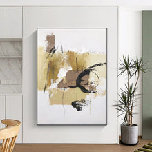 Load image into Gallery viewer, Large - Format Beige - Black Abstract Art for Industrial Loft & Creative Office LargeART0500