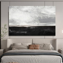 Load image into Gallery viewer, Hand - painted Monochrome Sea & Sky Acrylic Art for Minimalist Bedroom Decor LargeART1666