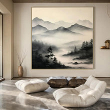 Load image into Gallery viewer, Misty Mountain Landscape Abstract Canvas Painting, Ideal for Zen - Inspired Study & Nature - Themed Living Room LargeART1212