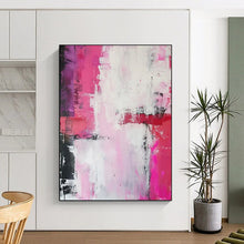 Load image into Gallery viewer, “Pink and White Abstract Splash” – Vibrant Abstract with Bold Pink and White DTP114
