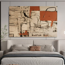Load image into Gallery viewer, Neutral with Orange Accents Abstract Abstract acrylic painting DLZ099
