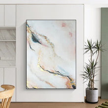 Load image into Gallery viewer, Oversized Pink - Gold Marble - Inspired Acrylic Art for Bathroom & Feminine Bedroom LargeART0433