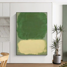 Load image into Gallery viewer, “Green and Beige Color - Block” - Minimalist Abstract Art on Canvas DKH1643