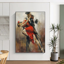Load image into Gallery viewer, “Dramatic Red Dress Dance” - Expressive Dance Art on Canvas DKH1637
