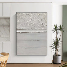 Load image into Gallery viewer, Textured White Layers Acrylic Art - Perfect for Contemporary Spa & Minimalist Meditation Room LargeART0611