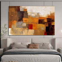 Load image into Gallery viewer, Warm Toned Abstract Blocks - Cozy Living Room Art LargeART1505