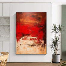 Load image into Gallery viewer, Large Rich Red Abstract Art - Ideal for Dramatic Bedroom & Upscale Lounge LargeART0776