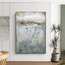 Load image into Gallery viewer, Textured Blue & Gray Abstract Landscape, Ideal for Serene Bedroom & Modern Office LargeART1972