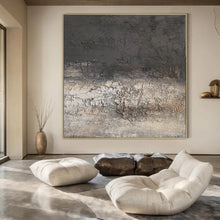 Load image into Gallery viewer, Gray Textured Abstract Art for Minimalist Art Studio & Urban - inspired Hotel Lobby LargeART0947