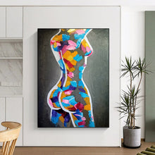 Load image into Gallery viewer, Colorful Abstract Female Body Art, Bold Palette Figurative Painting for Modern Bedroom & Artistic Boudoir LargeART2188