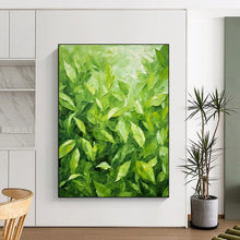 Load image into Gallery viewer, Vibrant Green Foliage Abstract Painting, Ideal for Nature - Inspired Living Room & Botanical Café LargeART2293