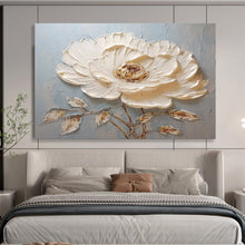 Load image into Gallery viewer, Textured White Flower Large - scale acrylic painting DLZ175