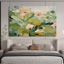 Load image into Gallery viewer, Colorful Lotus Pond - Vibrant Living Room or Bedroom Art LargeART1494