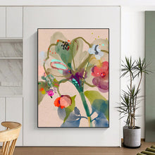 Load image into Gallery viewer, Watercolor - Style Abstract Floral Painting, Perfect for Botanical - Themed Bathroom & Relaxing Reading Nook LargeART1817