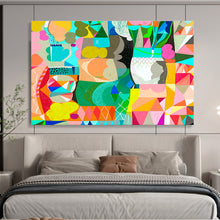 Load image into Gallery viewer, Geometric Color Block Abstract Art for Modern Playroom & Trendy Office DKH065