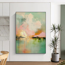 Load image into Gallery viewer, “Pastel Sky - Water Abstract” Abstract Painting on Canvas, Serene Wall Art DKH994