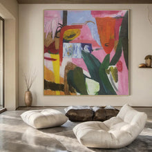 Load image into Gallery viewer, Pink - Toned Abstract Shapes Painting - Suited for Feminine Boudoir & Chic Boutique LargeART1410