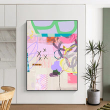 Load image into Gallery viewer, Pastel Abstract Collage Painting, Ideal for Bohemian Bedroom & Creative Studio LargeART1823