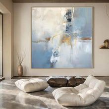 Load image into Gallery viewer, Blue Gold Abstract Painting, Suited for Modern Office & Sophisticated Living Room LargeART1333