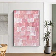 Load image into Gallery viewer, Soft Textured Abstract Art, Blush - Toned Squares for Whimsical Nursery & Bohemian Bedroom LargeART2266