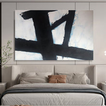 Load image into Gallery viewer, Black - White Geometric Abstract Painting for Modern Study & Art Gallery Corridor DKH181