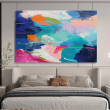Load image into Gallery viewer, Bold Color Clash Abstract Canvas Painting DKH489