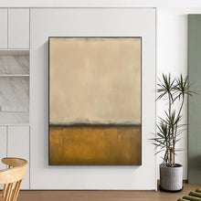 Load image into Gallery viewer, “Beige and Gold Minimalist Horizons” - Beige, Gold, Grey Abstract Art on Canvas DKH1238
