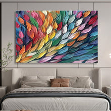 Load image into Gallery viewer, Colorful Feather - Like Abstract Painting on Canvas - “Wings of Color” DKH689