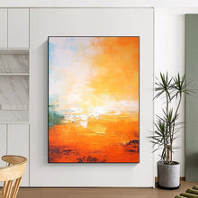Load image into Gallery viewer, Oversized Orange - Yellow Abstract Sunset Art for Bedroom & Vacation Home LargeART0447
