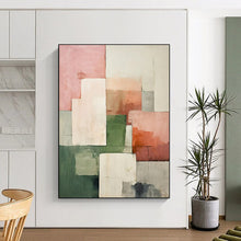 Load image into Gallery viewer, Pastel - Colored Geometric Abstract, Best for Scandinavian Nursery & Calm Reading Nook LargeART2279