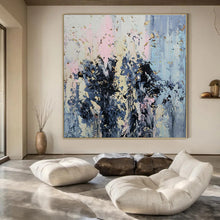 Load image into Gallery viewer, Pink, Blue & Gray Abstract Painting - Ideal for Modern Living Room & Art Gallery Spaces LargeART1404