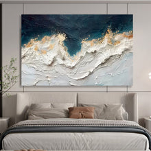 Load image into Gallery viewer, Hand - painted Large - Scale Textured Ocean Waves Acrylic Art for Nautical - Themed Dining Rooms LargeART1749