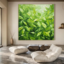 Load image into Gallery viewer, Large - Format Hand - painted Lush Green Leaves Acrylic Art for Botanical - Inspired Living Spaces LargeART0200