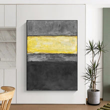 Load image into Gallery viewer, “Grey and Yellow Color - Block” - Minimalist Abstract Art on Canvas DKH1625