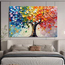 Load image into Gallery viewer, Colorful Palette “Rainbow Tree of Life” Painting on Canvas, Whimsical Wall Art DKH798