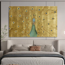 Load image into Gallery viewer, Ornate Peacock Painting on Canvas - “Golden Plumage” DKH740